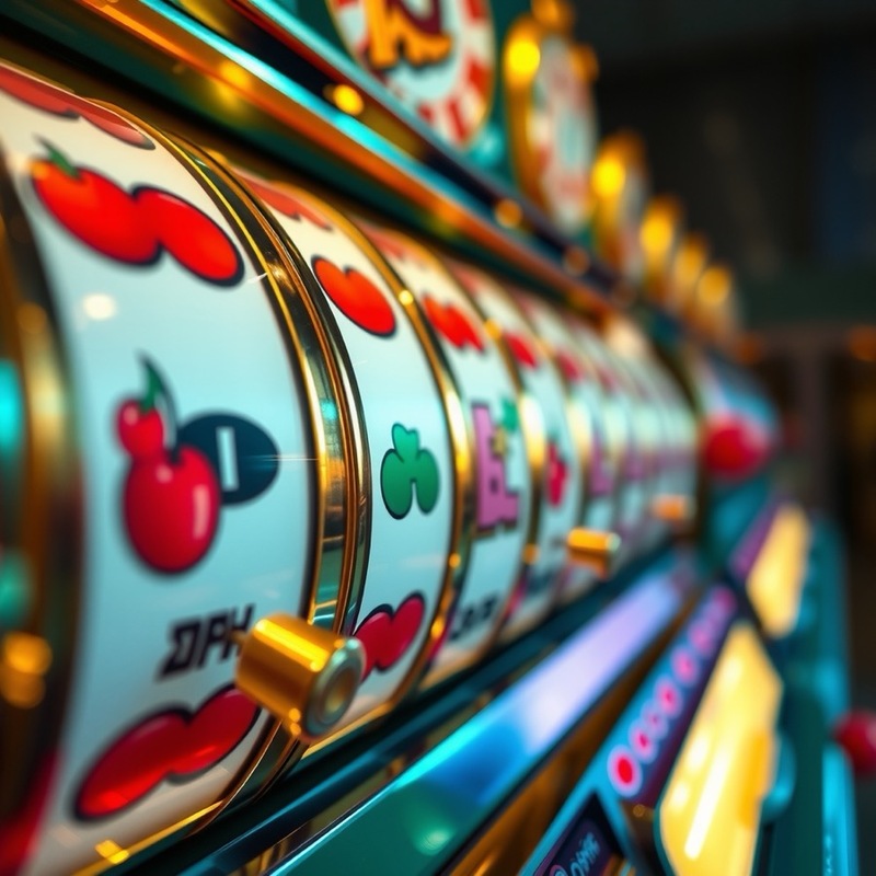 Glossy golden slot machine reels