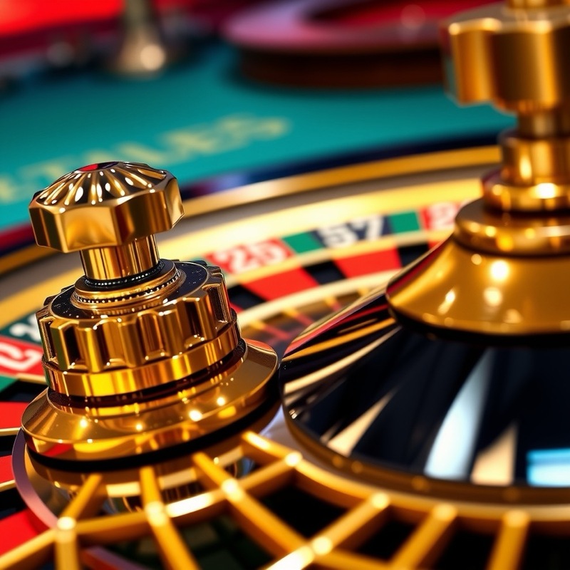 Roulette wheel with a gold rim