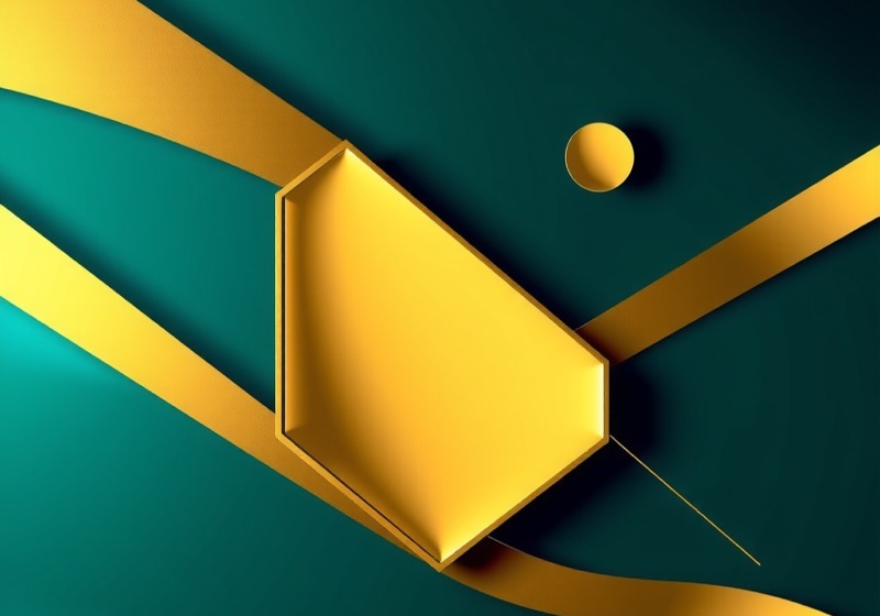 Glossy golden geometric shapes